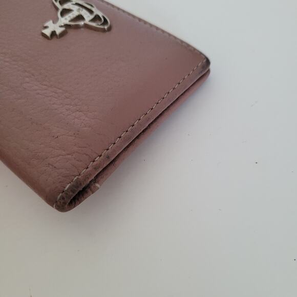 Vivienne Westwood Orbit Logo Wallet Leather Small Card ID Mini Purple Bifold - Picture 8 of 9